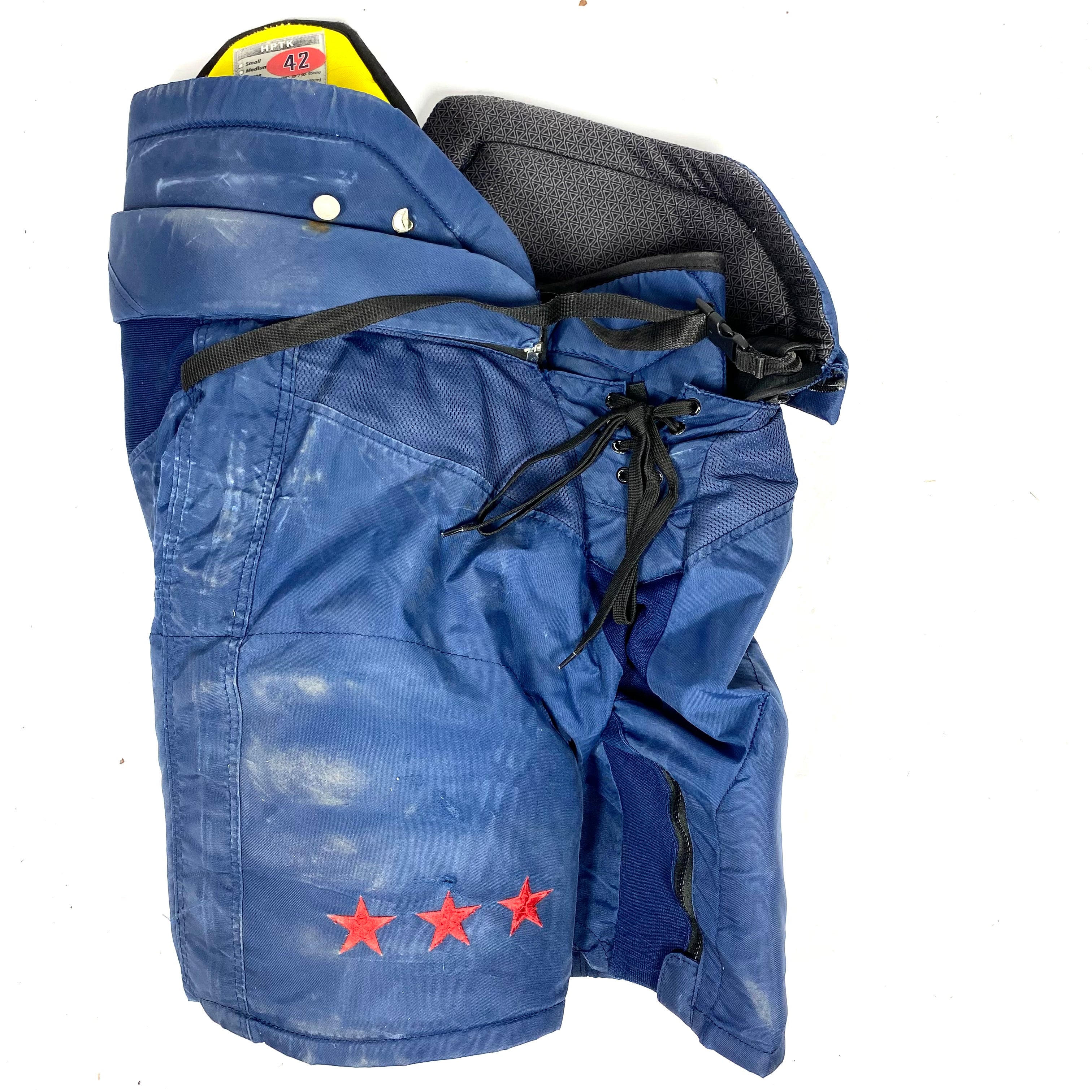 CCM HPTK - Pantalon de hockey d'occasion NHL Pro Stock - Capitals de Washington (bleu marine)